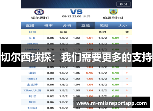 切尔西球探：我们需要更多的支持
